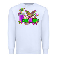 White Mardi Gras coffee cups Premium Sweatshirt - HowdyJamesFarm