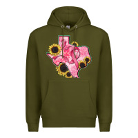 Army Green texas map breast cancer Premium Hoodie - CowGirlArtShop