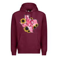 Burgundy texas map breast cancer Premium Hoodie - CowGirlArtShop
