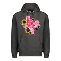 Charcoal Heather texas map breast cancer Premium Hoodie - CowGirlArtShop