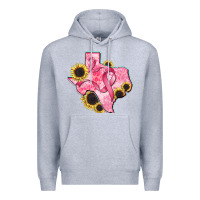 Heather Grey texas map breast cancer Premium Hoodie - CowGirlArtShop