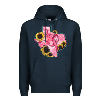 Navy texas map breast cancer Premium Hoodie - CowGirlArtShop