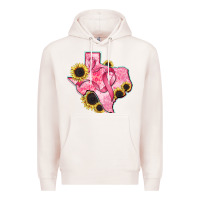 Pale Pink texas map breast cancer Premium Hoodie - CowGirlArtShop