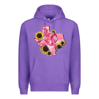 Purple texas map breast cancer Premium Hoodie - CowGirlArtShop