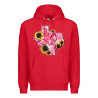 Red texas map breast cancer Premium Hoodie - CowGirlArtShop