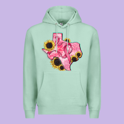 Texas Map Breast Cancer Premium Hoodie Designed By Cowgirlartshop