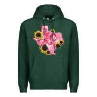 Sports Green texas map breast cancer Premium Hoodie - CowGirlArtShop