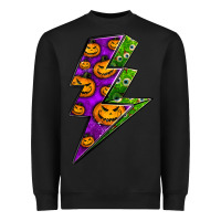 Black halloween lightning bolt Heavyweight Sweatshirt - BundleAndBundleShop