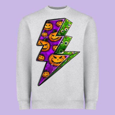 Halloween Lightning Bolt Heavyweight Sweatshirt Designed By Bundleandbundleshop