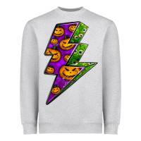 Heather Grey halloween lightning bolt Heavyweight Sweatshirt - BundleAndBundleShop