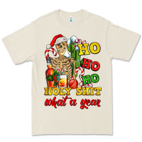 Bone Christmas ho ho ho holy shit what a year skeleton Premium Tee - AdoDesignShop