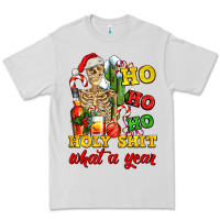 Dove Grey Christmas ho ho ho holy shit what a year skeleton Premium Tee - AdoDesignShop