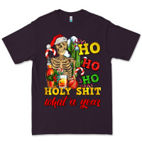 Plum Christmas ho ho ho holy shit what a year skeleton Premium Tee - AdoDesignShop