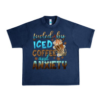 Navy fueled by iced coffee and anxiety Urban Heavy Tee - NancyCooperArtShop
