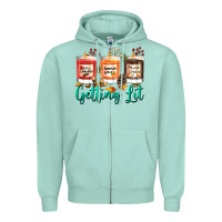 Seafoam Candles with Fall Getting Lit Zipper Hoodie - texasbilliewilder