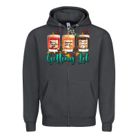 Smoke Candles with Fall Getting Lit Zipper Hoodie - texasbilliewilder