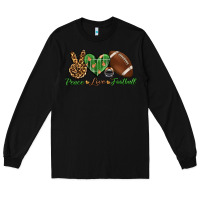 Black peace love football Long Sleeve Tee - BundleAndBundleShop