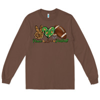 Chestnut peace love football Long Sleeve Tee - BundleAndBundleShop