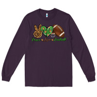 Plum peace love football Long Sleeve Tee - BundleAndBundleShop