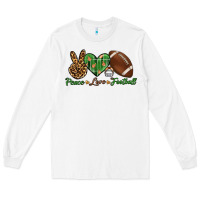 White peace love football Long Sleeve Tee - BundleAndBundleShop
