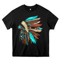 Black indian headdress Heavy Core Tee - JahusDesignShop