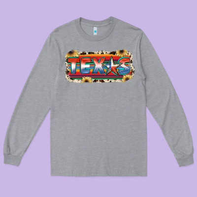 Texas Long Sleeve Tee Designed By Jahusdesignshop