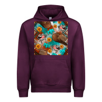 Mauve Wine western cowboy hat seamless pattern Urban Hoodie - BundleAndBundleShop