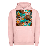 Pigment Salmon western cowboy hat seamless pattern Urban Hoodie - BundleAndBundleShop