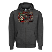 Charcoal Heather I'm so freaking merry skeleton messy bun Zipper Hoodie - NancyCooperArtShop