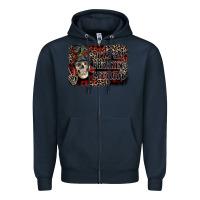 Navy I'm so freaking merry skeleton messy bun Zipper Hoodie - NancyCooperArtShop