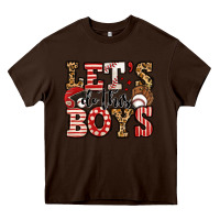 Chocolate Brown let's do this boys baseball Heavy Core Tee - Jasminsmagicworld