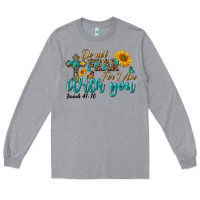 Heather Grey do not fear for i am with you Long Sleeve Tee - BundleAndBundleShop