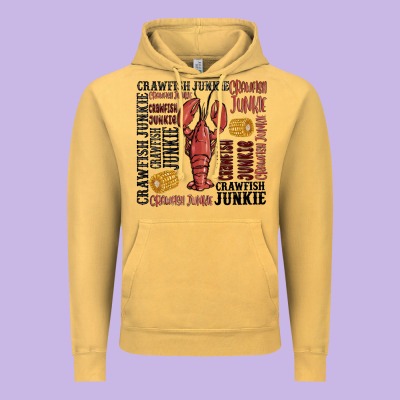 Crawfish Junkie Vintage Hoodie Designed By Maliassmallbusiness