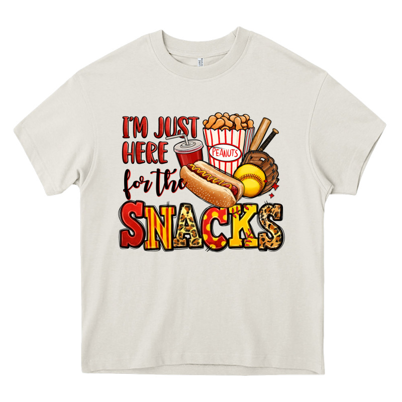 I'm Just Here For The Snacks Softball Heavy Core Tee by Jasminsmagicworld | Teevron