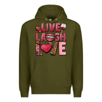 Army Green Live laugh love Valentine's Day Premium Hoodie - HowdyJamesFarm