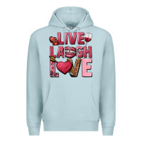 Blue Mist Live laugh love Valentine's Day Premium Hoodie - HowdyJamesFarm