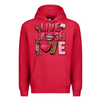 Cardinal Live laugh love Valentine's Day Premium Hoodie - HowdyJamesFarm