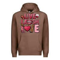Chestnut Live laugh love Valentine's Day Premium Hoodie - HowdyJamesFarm