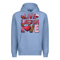 Colony Blue Live laugh love Valentine's Day Premium Hoodie - HowdyJamesFarm