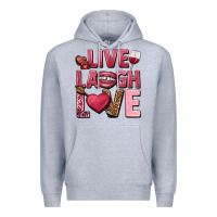 Heather Grey Live laugh love Valentine's Day Premium Hoodie - HowdyJamesFarm