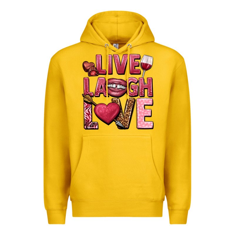 Live Laugh Love Valentine's Day Premium Hoodie by HowdyJamesFarm | Teevron