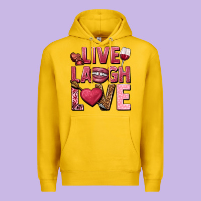 Live Laugh Love Valentine's Day Premium Hoodie Designed By Howdyjamesfarm