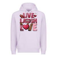 Lilac Live laugh love Valentine's Day Premium Hoodie - HowdyJamesFarm
