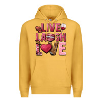 Mustard Live laugh love Valentine's Day Premium Hoodie - HowdyJamesFarm