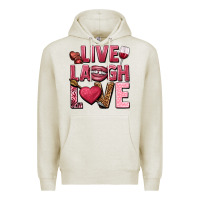 Oatmeal Heather Live laugh love Valentine's Day Premium Hoodie - HowdyJamesFarm
