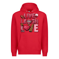 Red Live laugh love Valentine's Day Premium Hoodie - HowdyJamesFarm