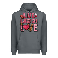 Rock Live laugh love Valentine's Day Premium Hoodie - HowdyJamesFarm