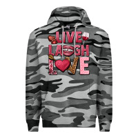 Slate Camo Live laugh love Valentine's Day Premium Hoodie - HowdyJamesFarm