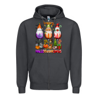 Smoke Happy Hallothanksmas wine glasses and gnomes Zipper Hoodie - texasbilliewilder