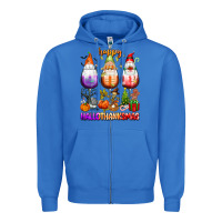 True Royal Happy Hallothanksmas wine glasses and gnomes Zipper Hoodie - texasbilliewilder